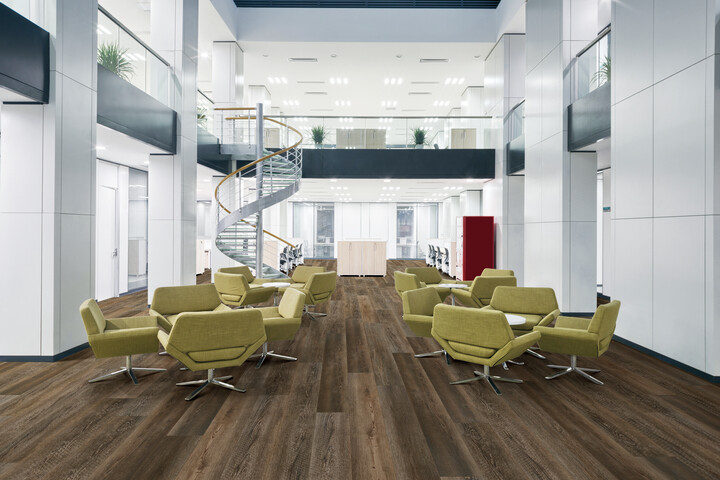 living room, green chairs, two floors